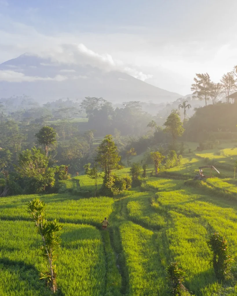 village de Sidemen, situé au pied du mont Agung